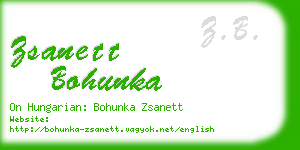 zsanett bohunka business card